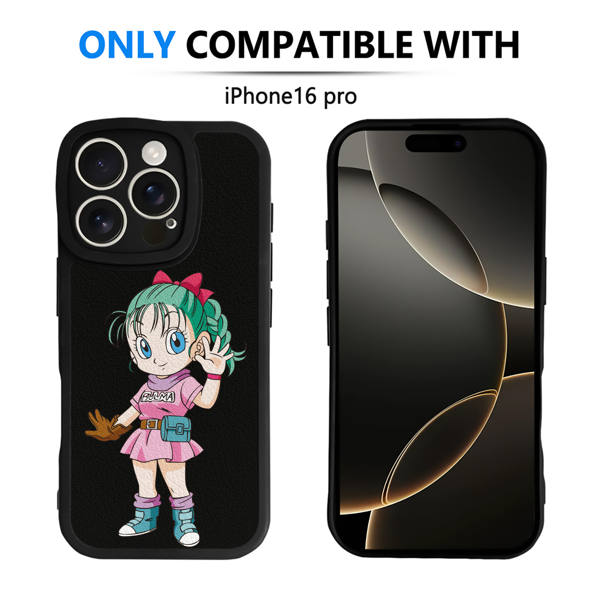 （画像用） ドラゴンボール ブルマ DRAGON BALL Bulma 【iPhone 16シリーズ対応】シリコンスマホケース（レザー調） 材質：シリコン